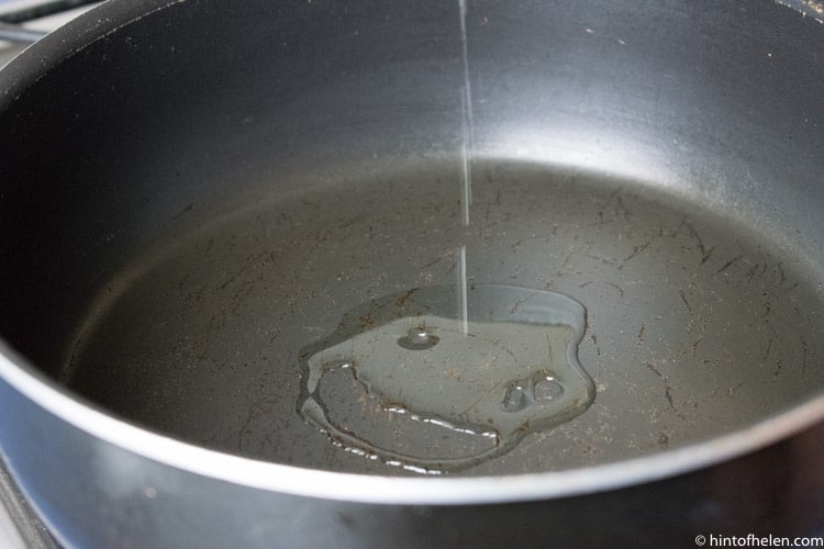 Hot oil in pan