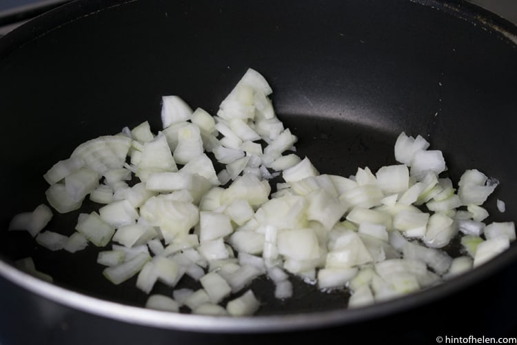 Onions frying in pan | Jollof rice recipe
