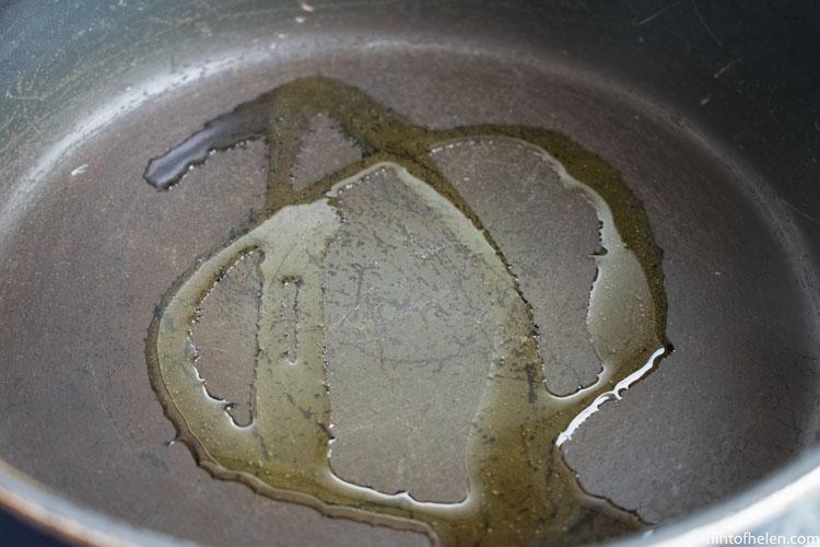 Oil in pan