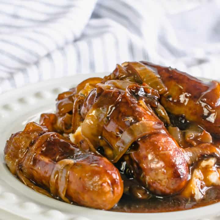 Actifry Sausages with Onion Gravy Recipes Hint Of Helen