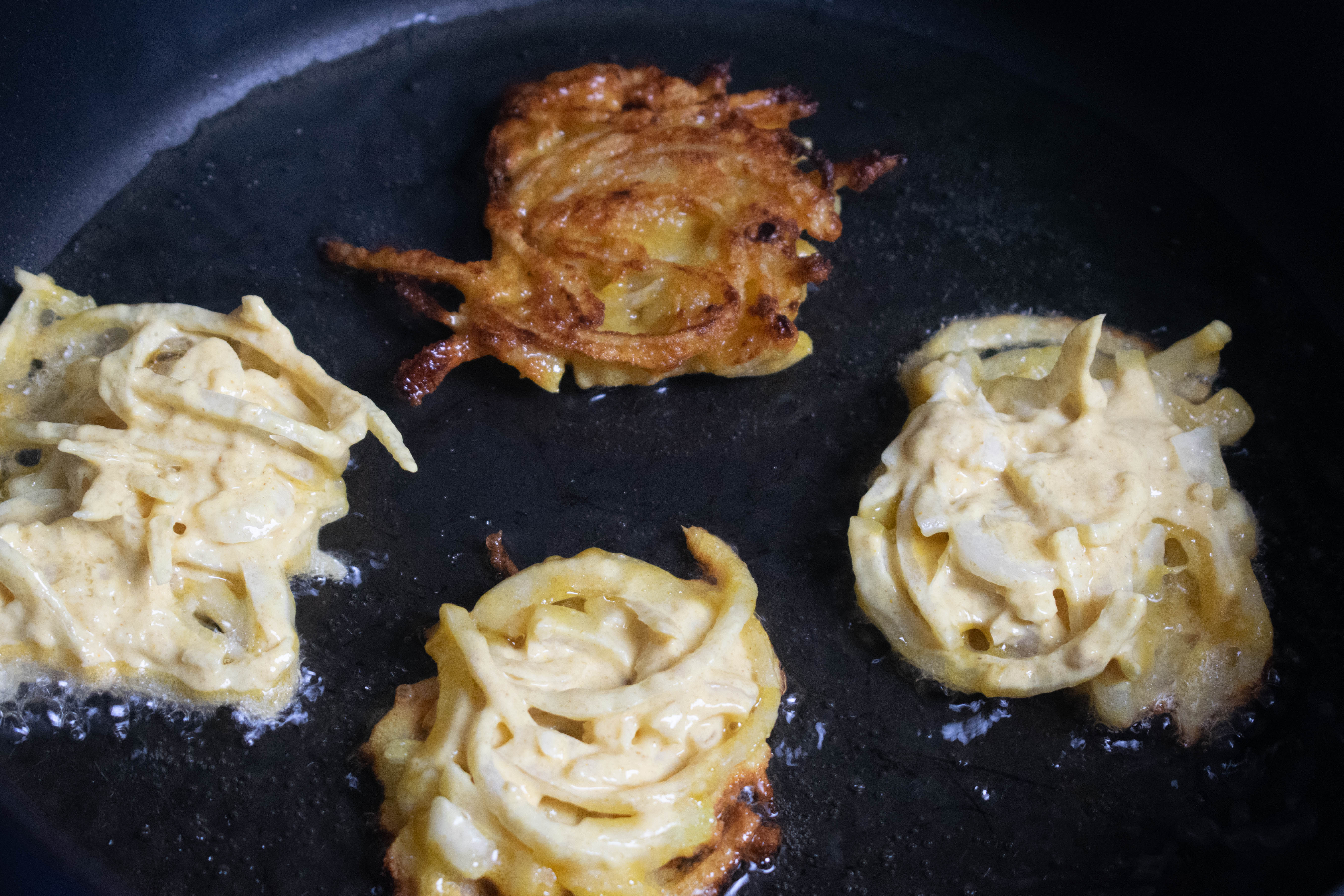 Cooking Onion Bhajis