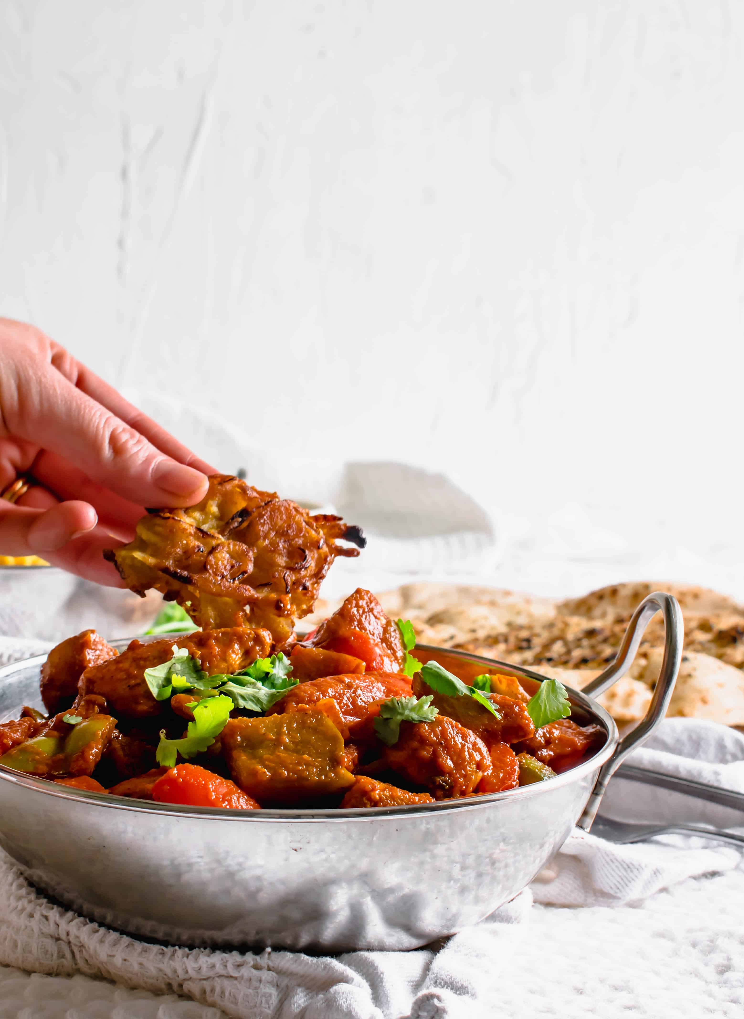 Onion Bhaji and Jalfrezi