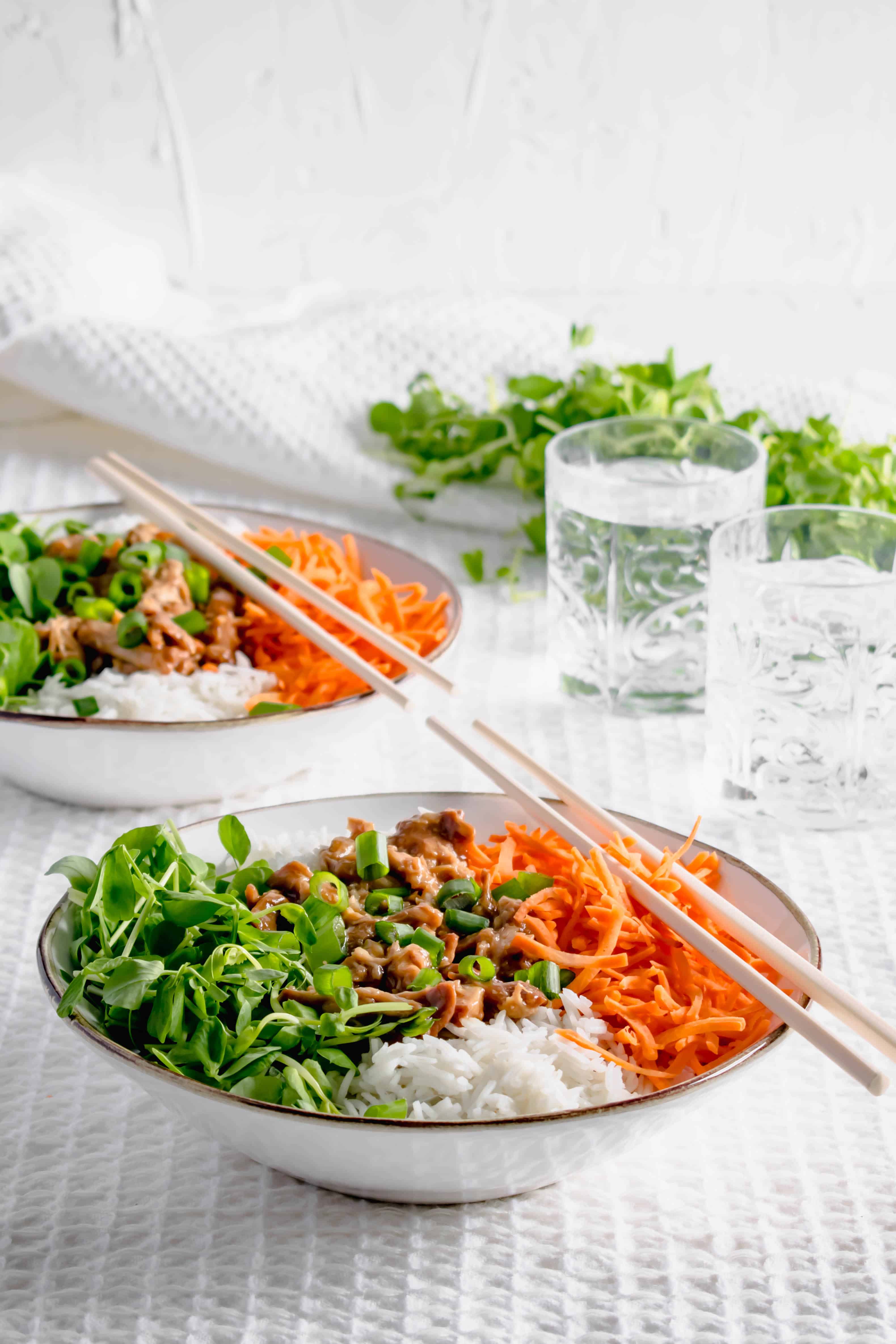 Slow Cooker Chicken Donburi Bowl Recipe Hint Of Helen