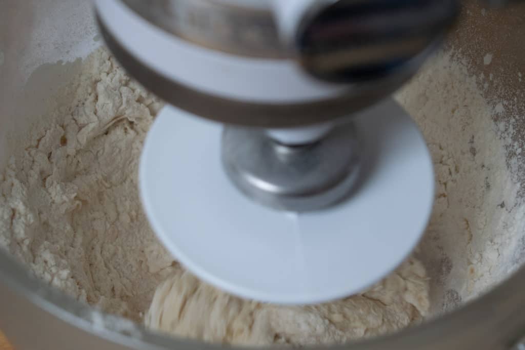 mixing dough balls