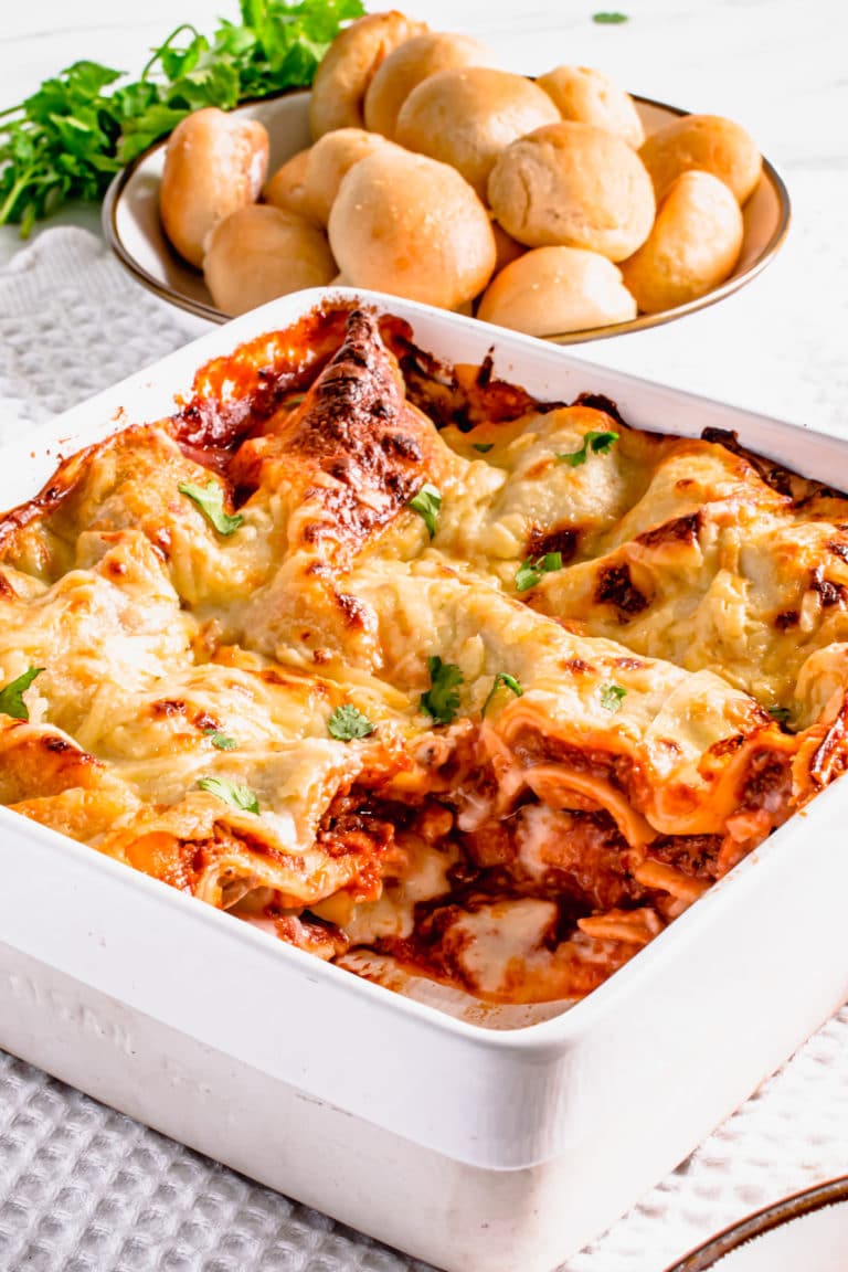 Best Ever Lasagne Recipe Cheddar Garlic Sauce Hint Of Helen