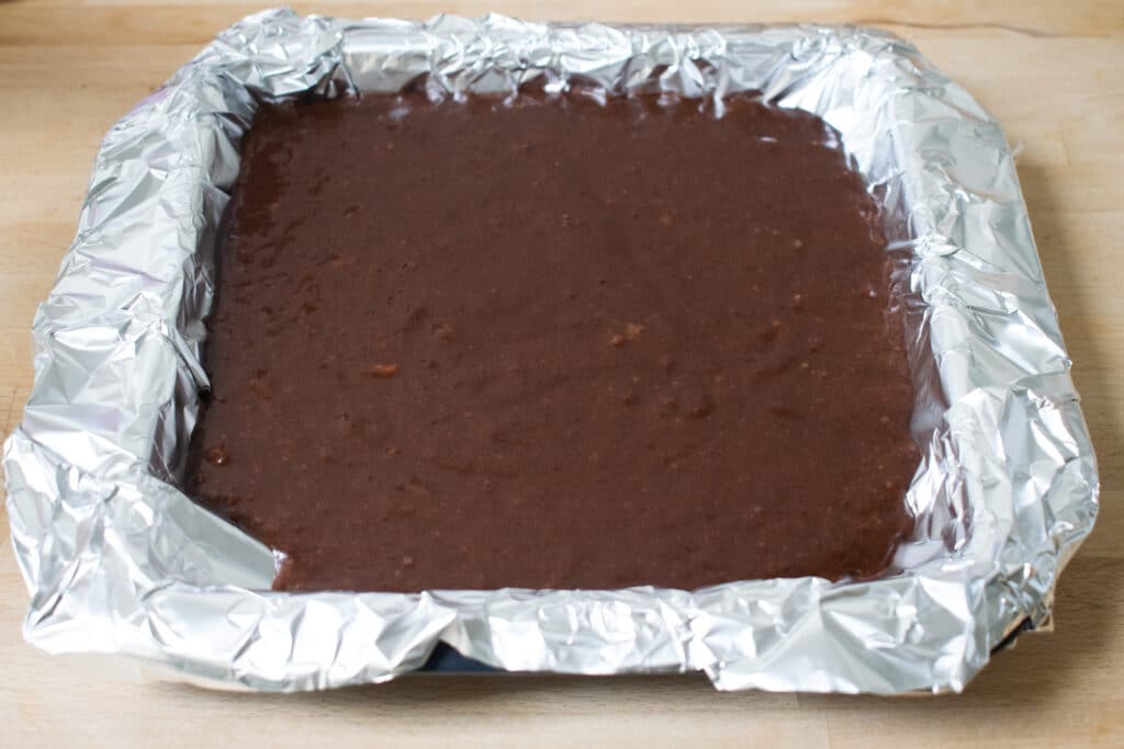 brownie in tray