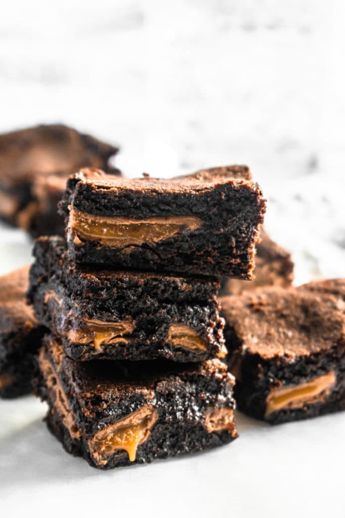 rich caramel chocolate brownies