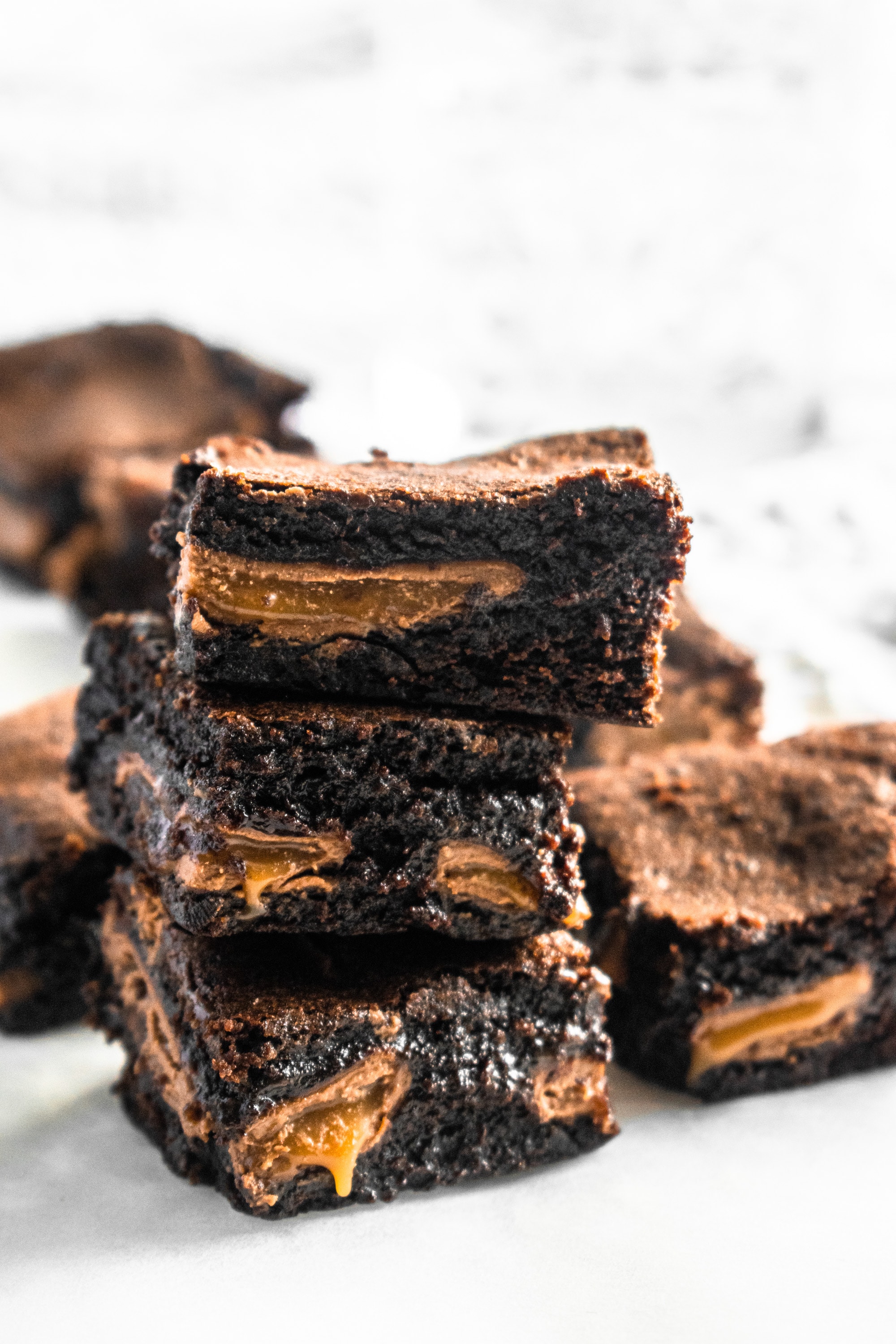 rich caramel chocolate brownies