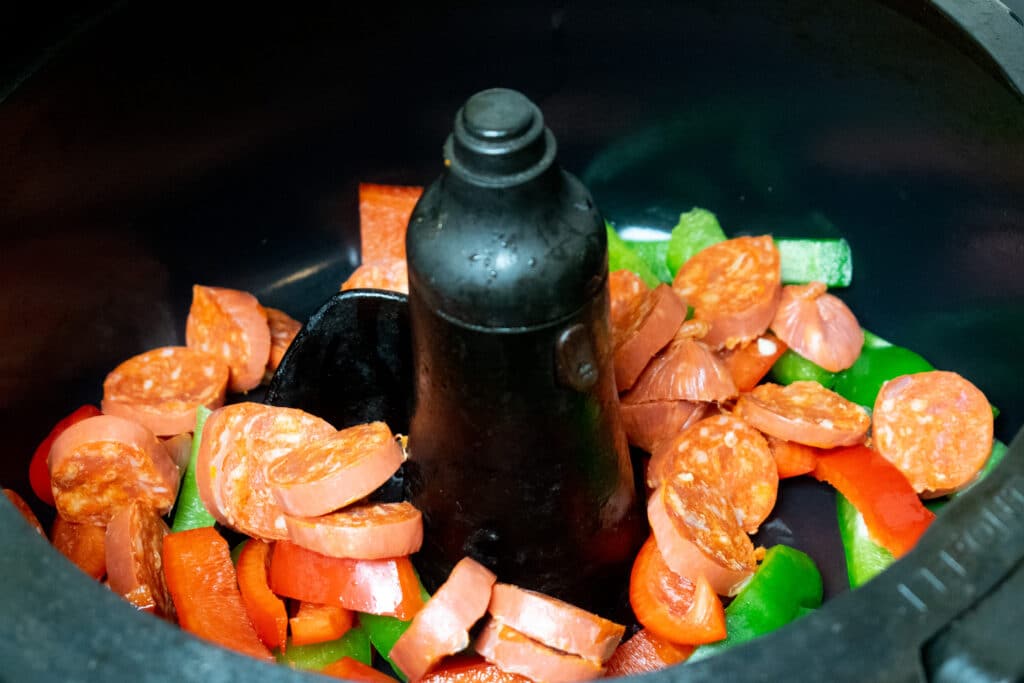 Chorizo peppers in Actifry