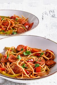 Actifry Chorizo and Peppers Spaghetti Recipe