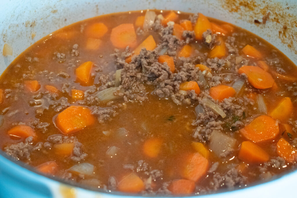 cottage pie cooking