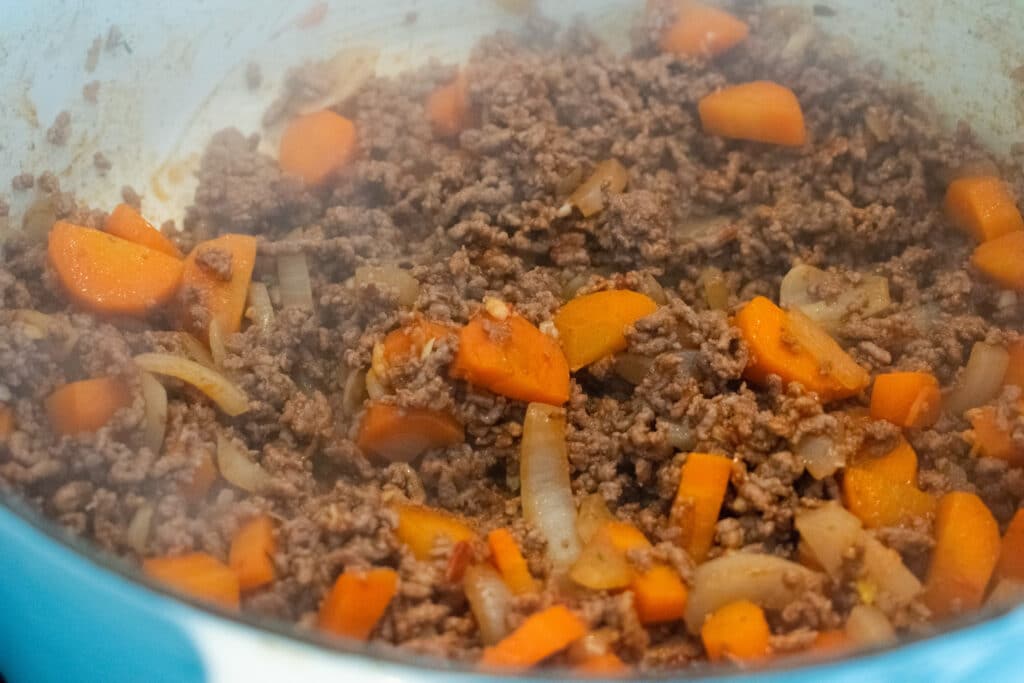 cottage pie cooking