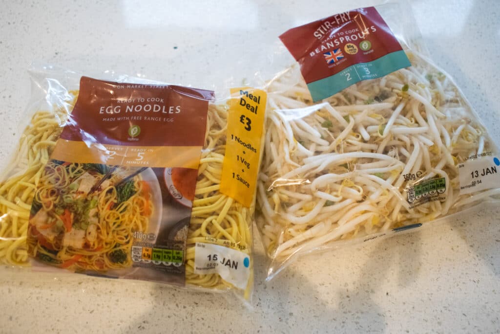 noodles and beansprouts