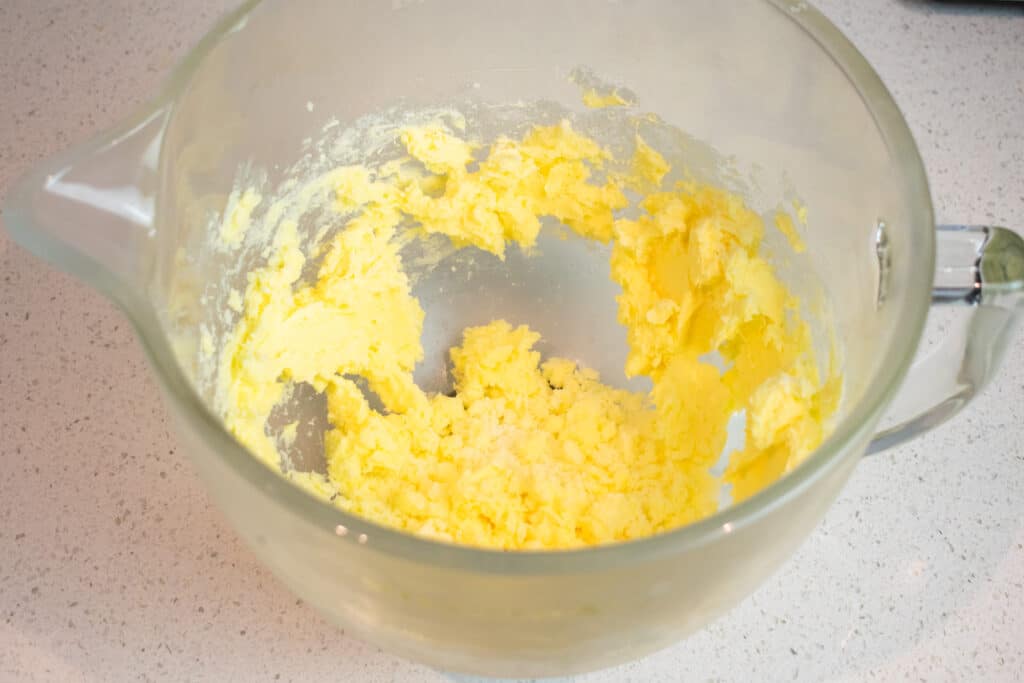 creamed butter sugar