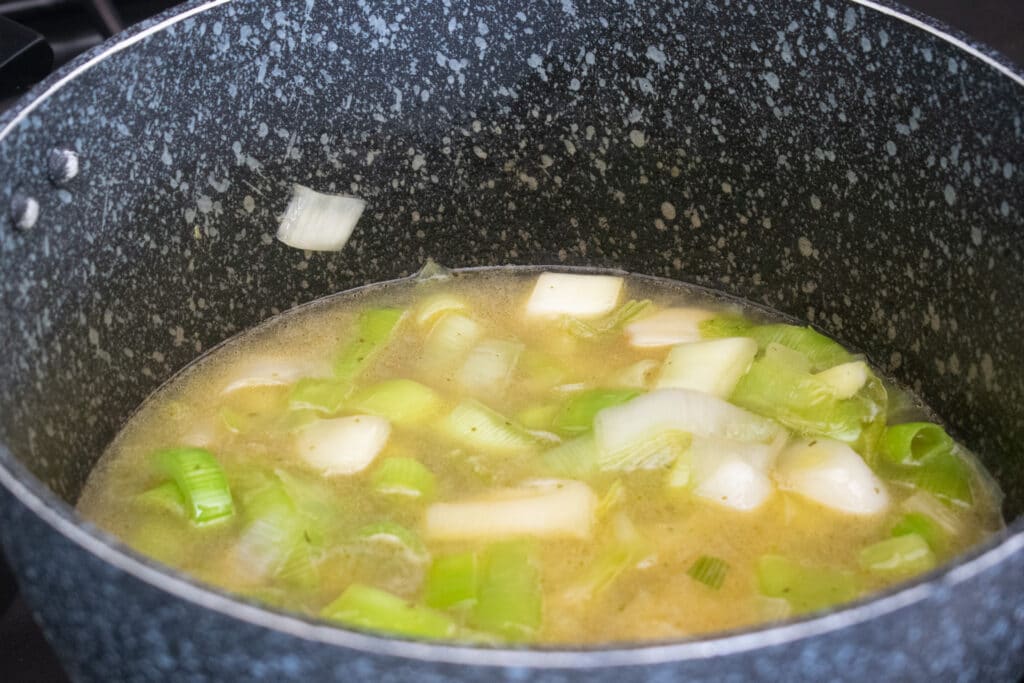 leeks and chicken stock