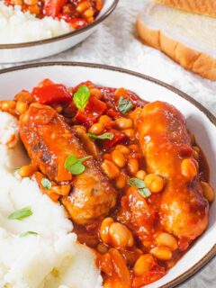 Sausage and baked bean casserole recipe