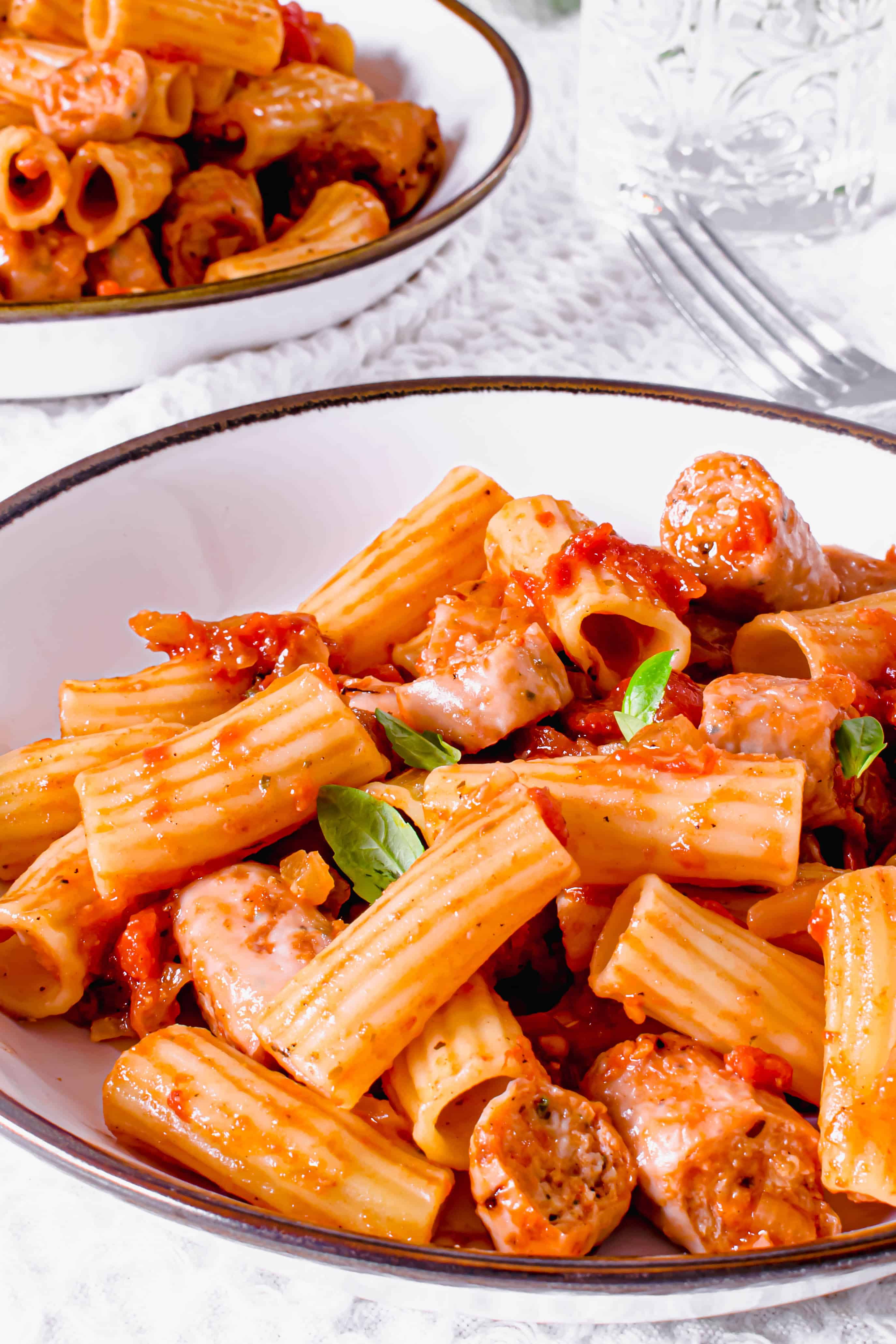 Cheesy Tomato Sausage Pasta Hint Of Helen