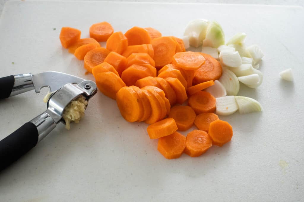 carrots and onions for stew