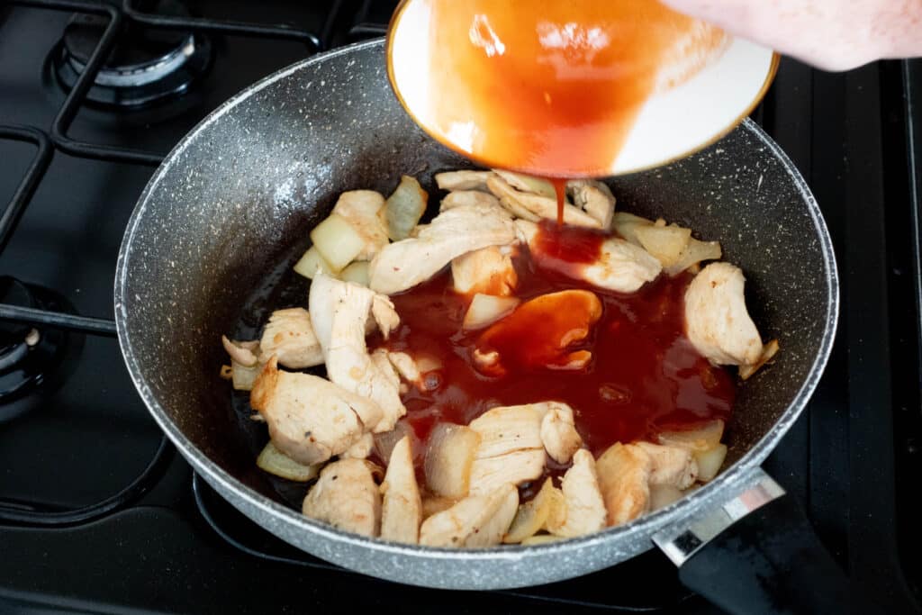 peking sauce in pan