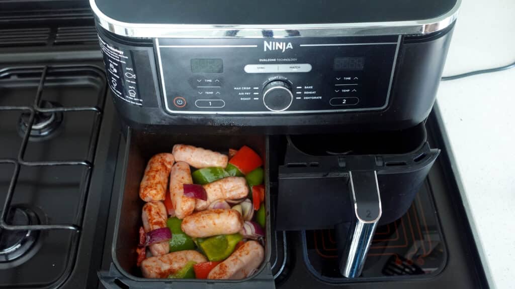 sausage and peppers in the air fryer