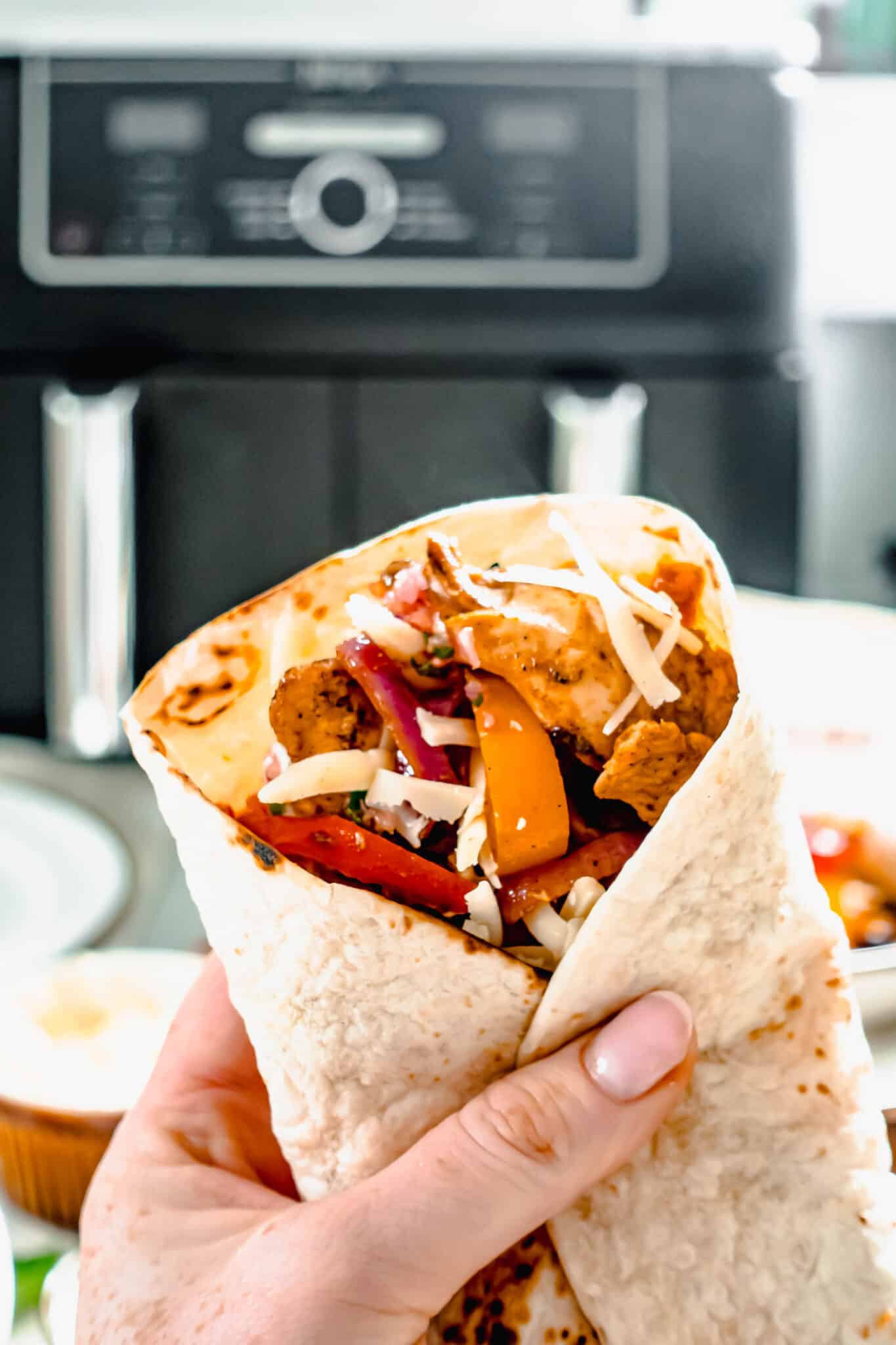 Chicken Fajitas & Chips Ninja Dual Air Fryer Hint Of Helen