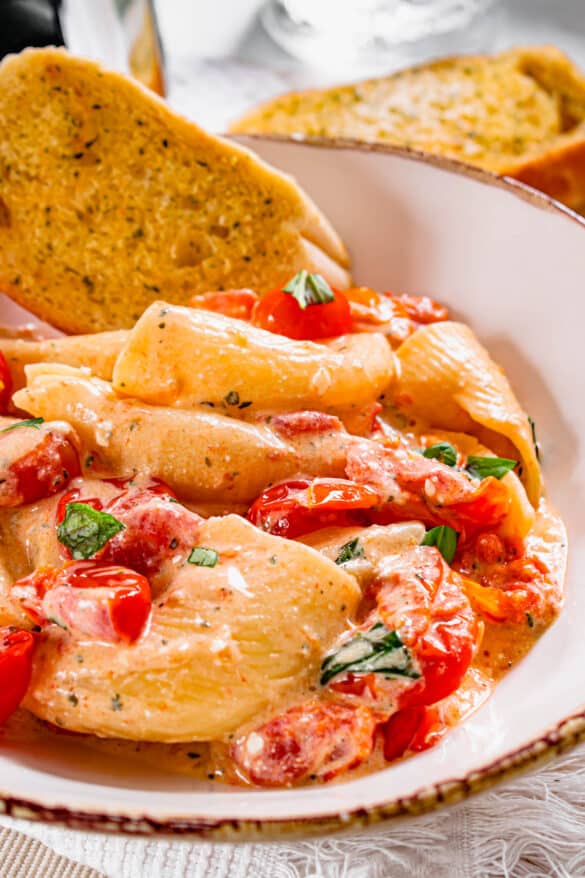 easy feta and tomato pasta air fryer