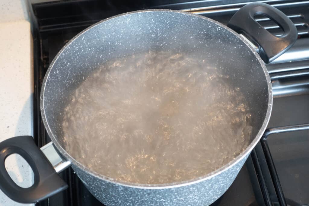 boiling pan of water
