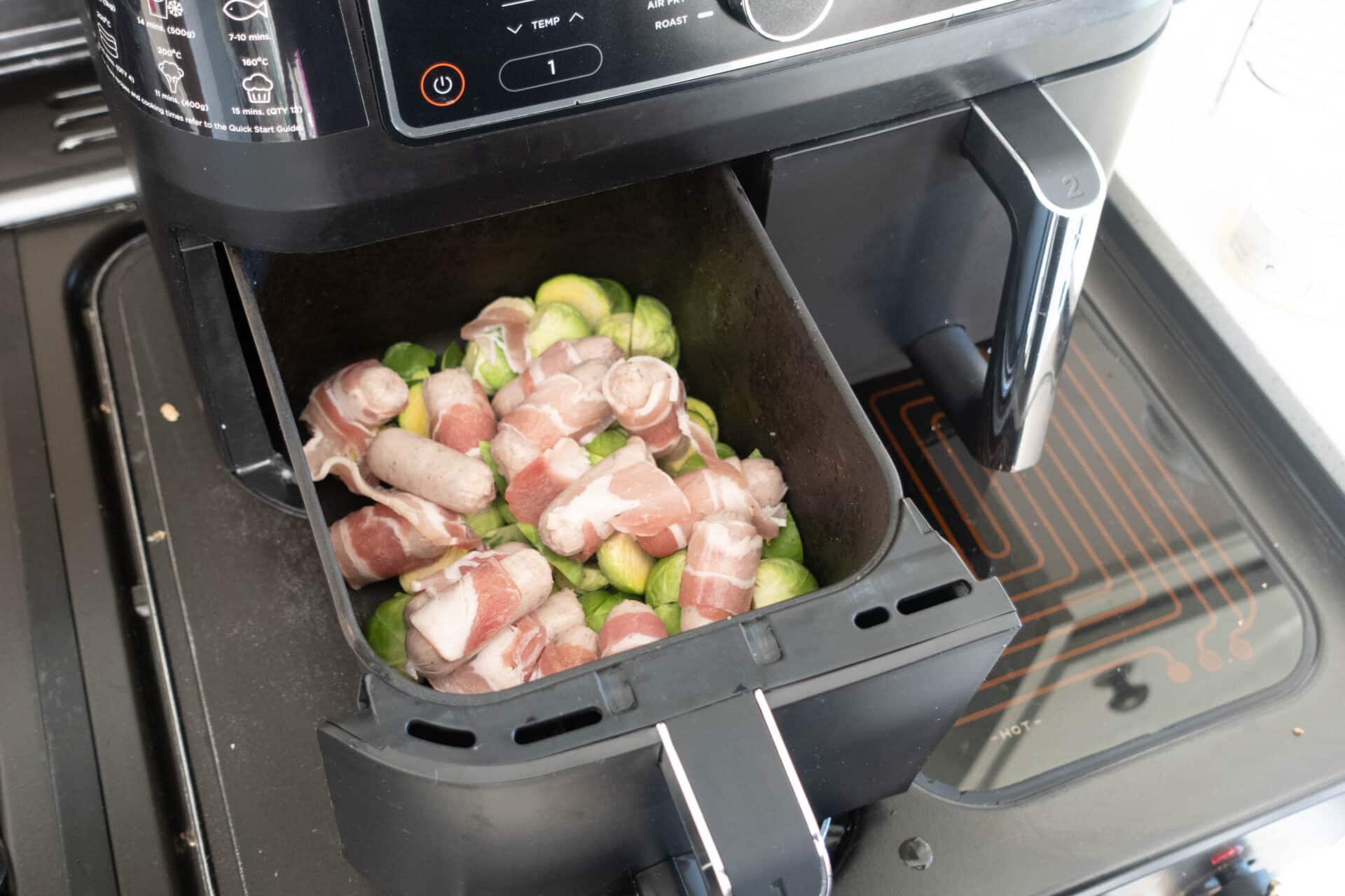 Sprouts With Pigs in Blankets Ninja Dual Air Fryer Recipe Hint Of Helen