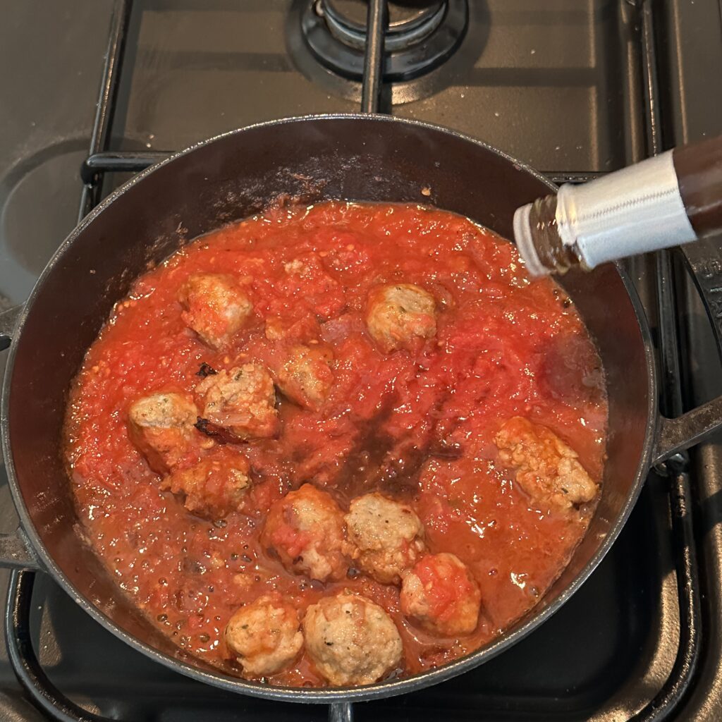 cooking tomatoes and worcester sauce