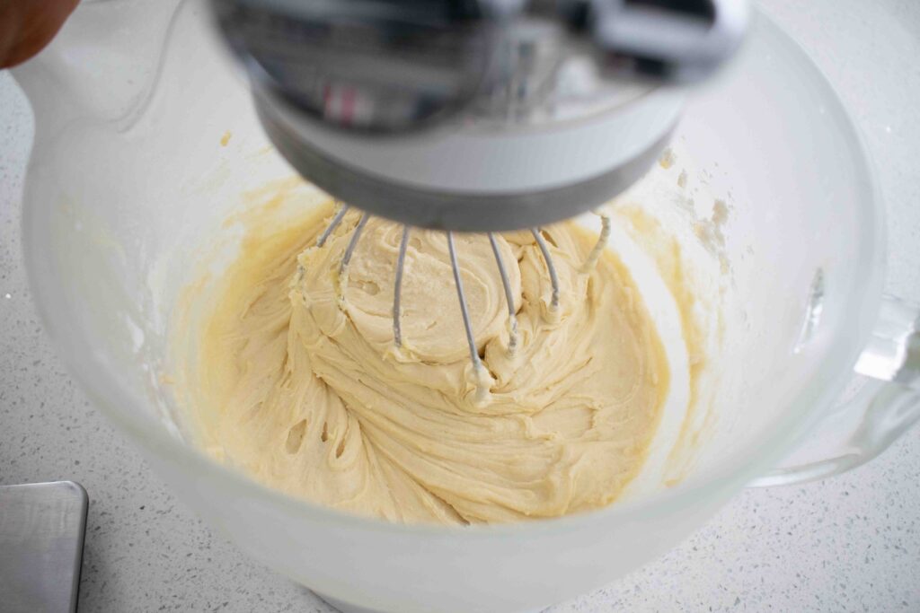 mixed batter for cherry and coconut cake