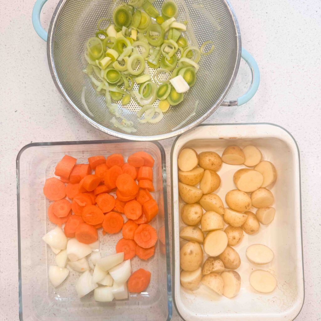 vegetables for Sausage leek and potato casserole