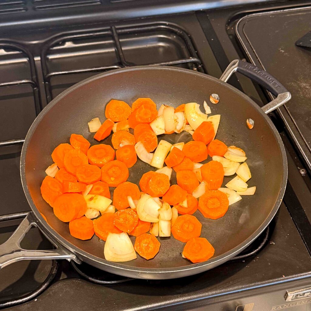 added carrots to onions