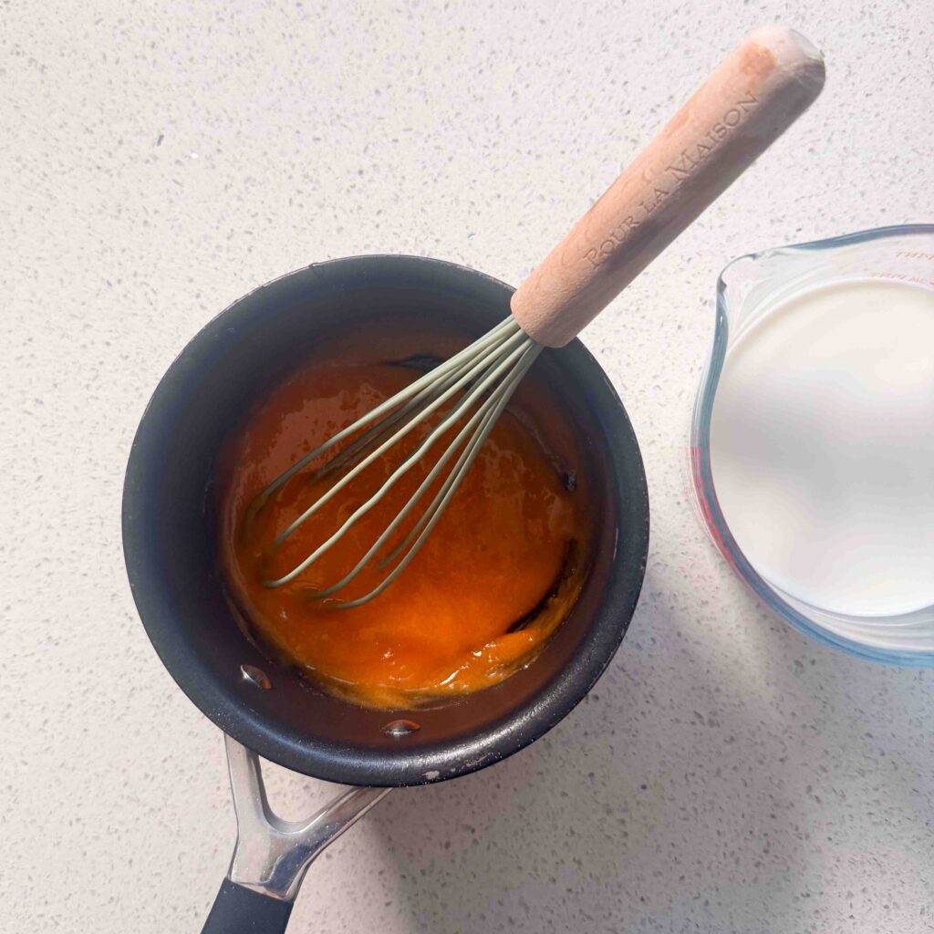 yolks whisked with sugar