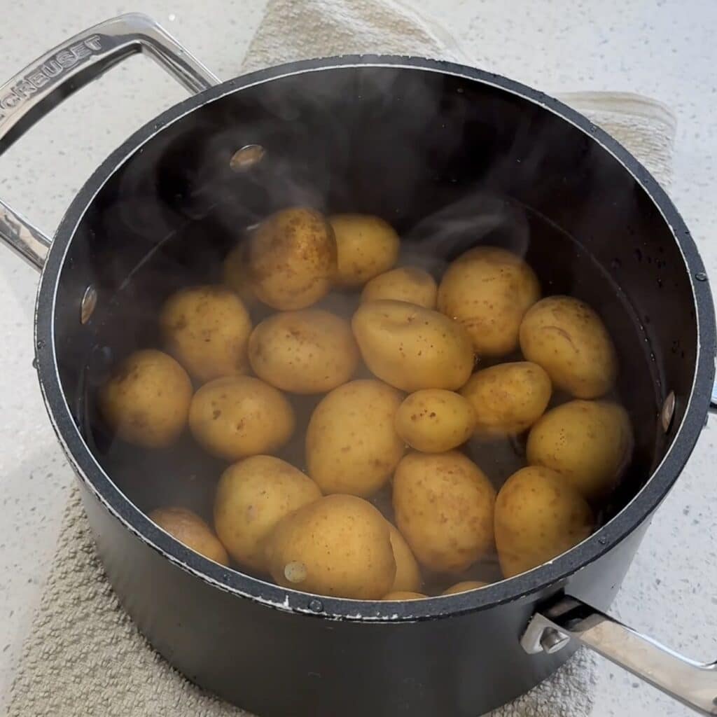 boiling potatoes for a potato salad