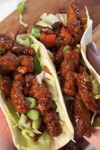 Chinese Chilli chicken tacos