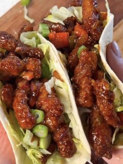 Chinese Chilli chicken tacos