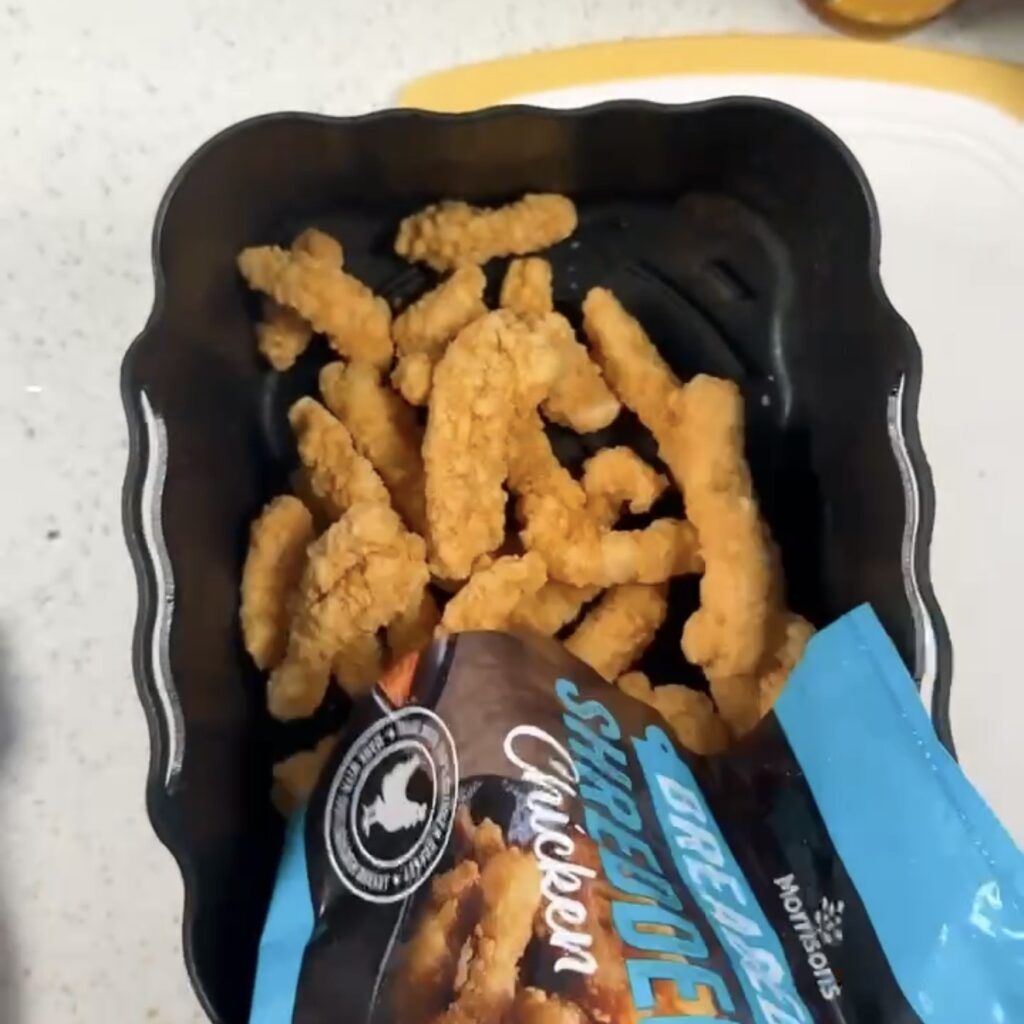 Shredded chicken into air fryer