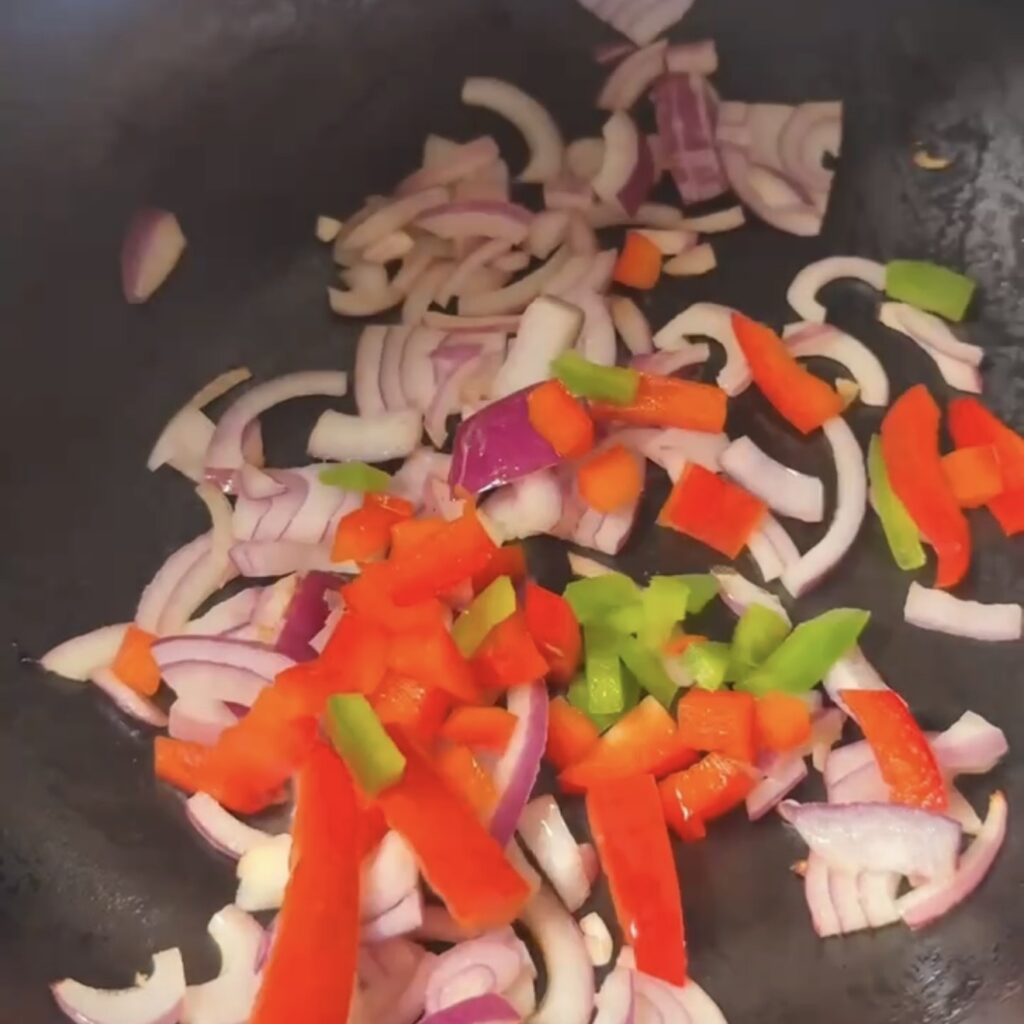 Frying the veg