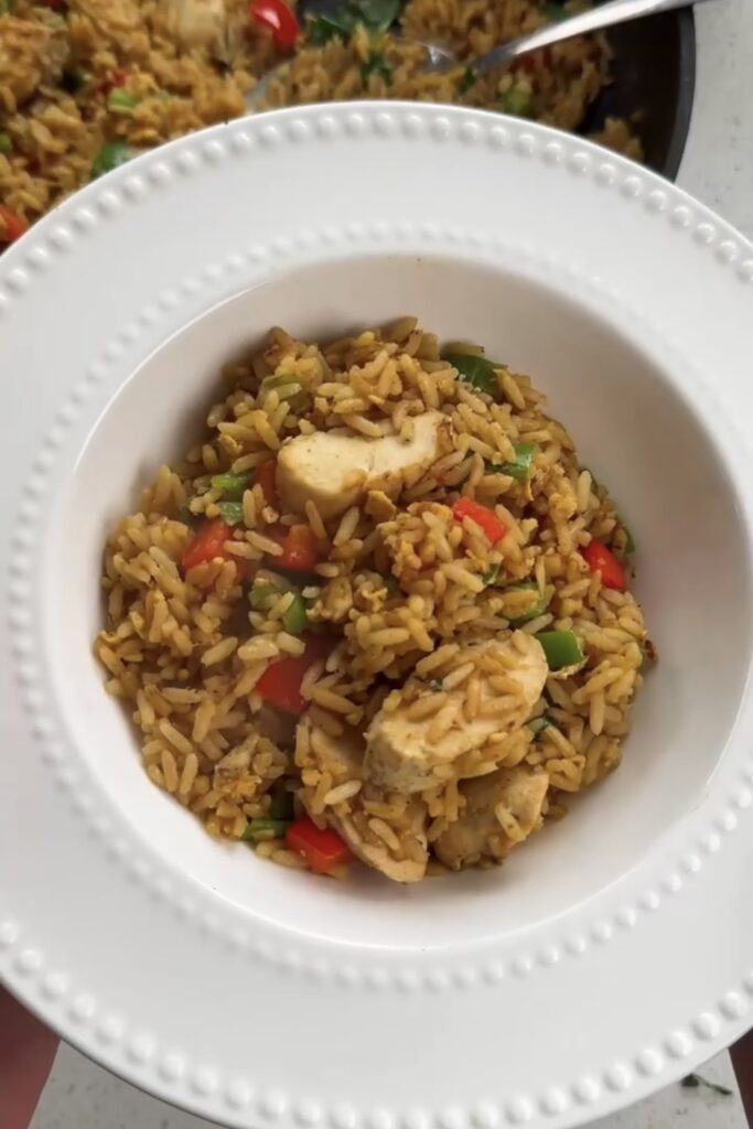 Easy chicken singapore fried rice