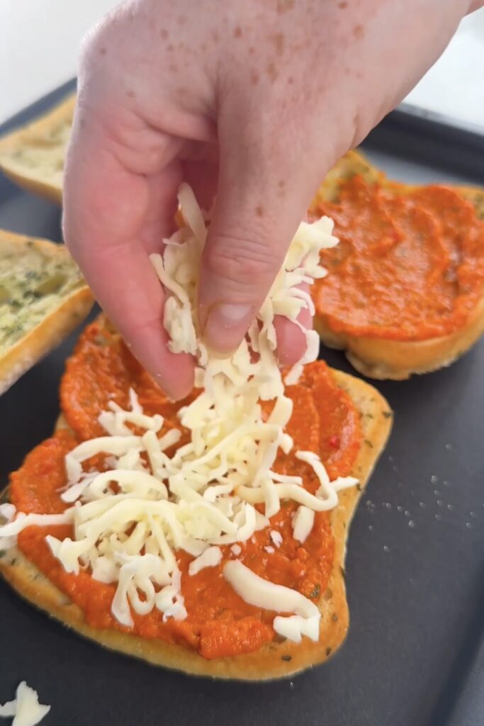 layering pizza burger