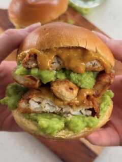 chippy burger fish chips and peas