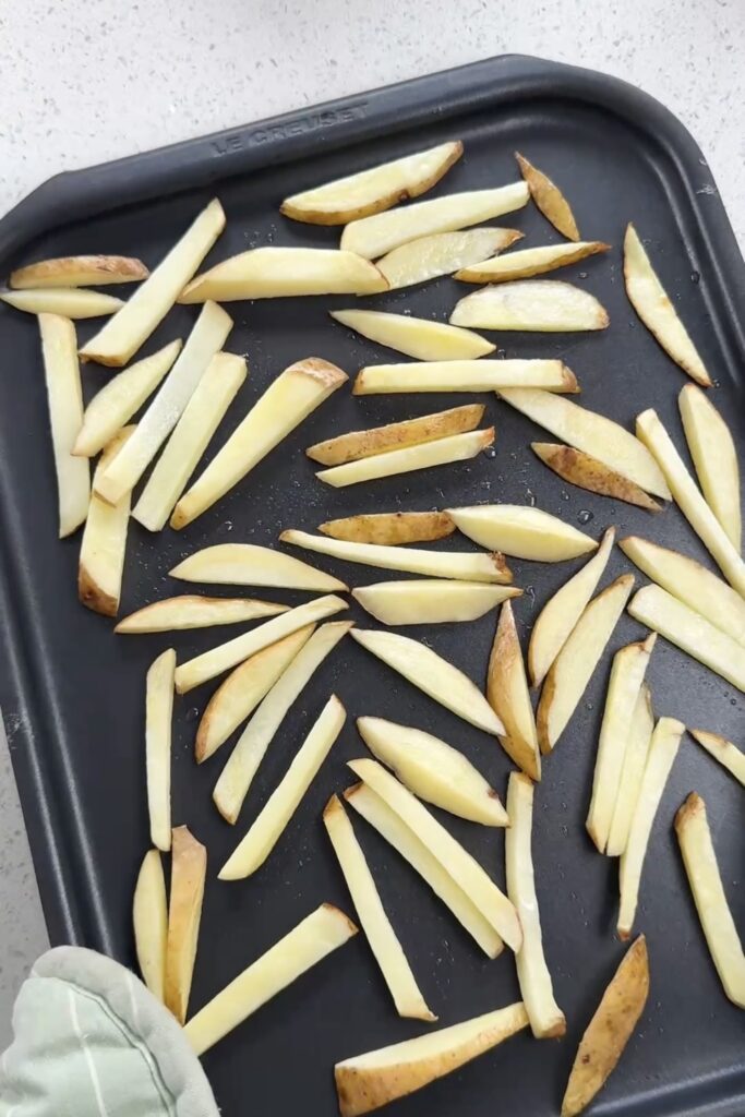 chips on baking tray